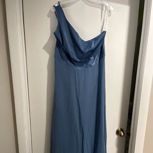 One-Shoulder Crepe-Back Satin Bridesmaid Dress